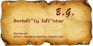 Borbély Günter névjegykártya