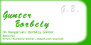 gunter borbely business card