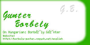 gunter borbely business card